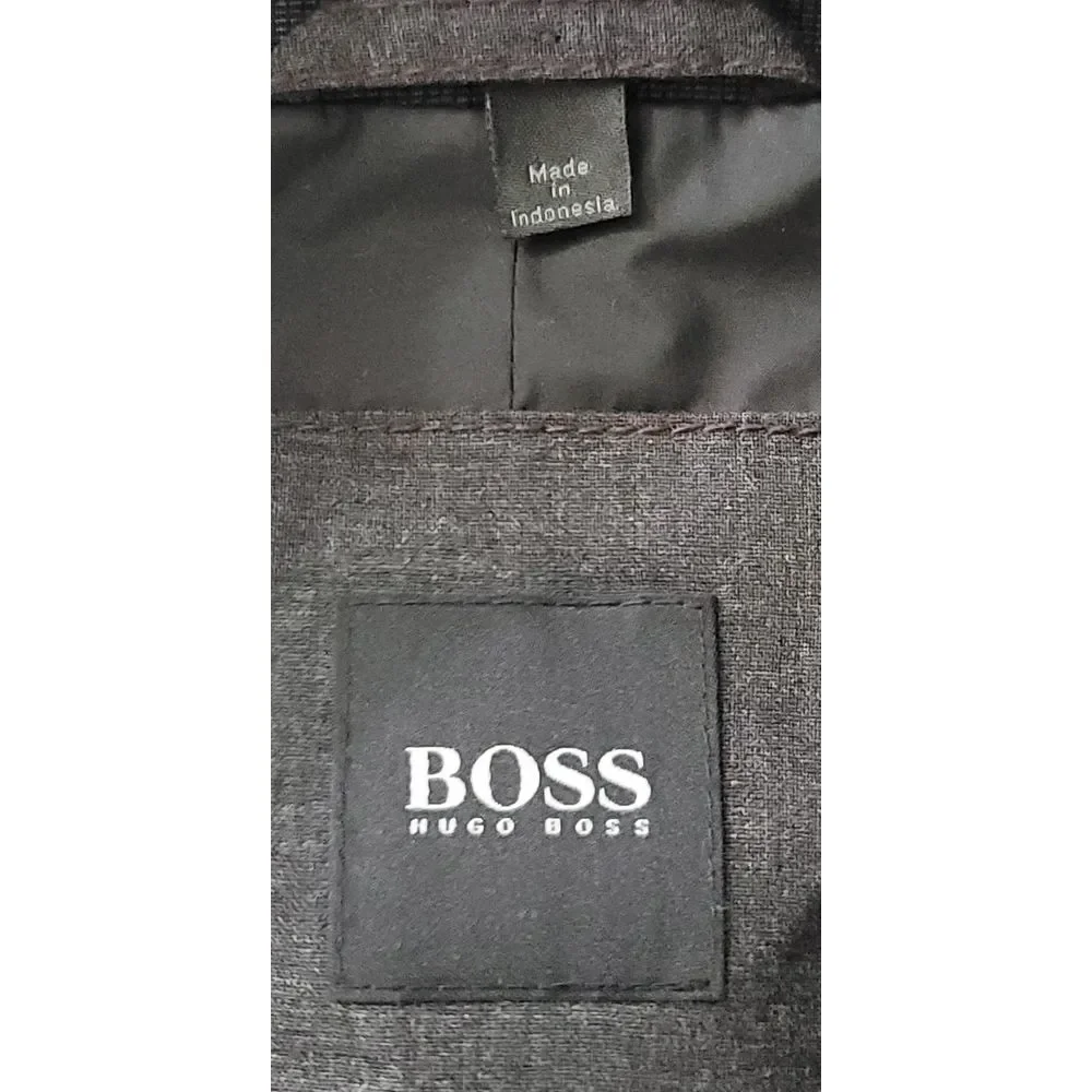 Hugo Boss Men's Coastu‎ Grey 2 Button Wool Stretch Blazer Size 40 Regular